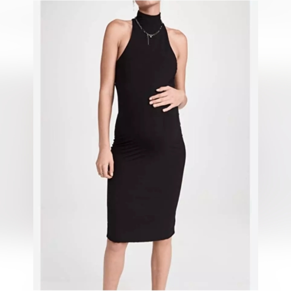 Hatch Black Sleeveless Maternity Midi Dress